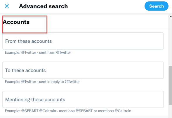 Filtering based on accounts is possible