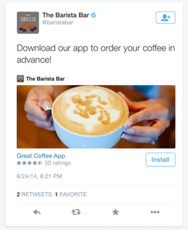 App Cards can promote download numbers