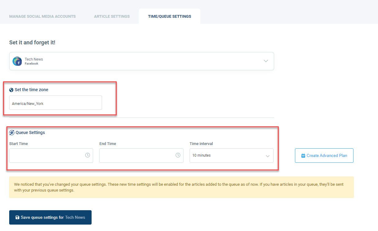 Set the auto-post criteria here.