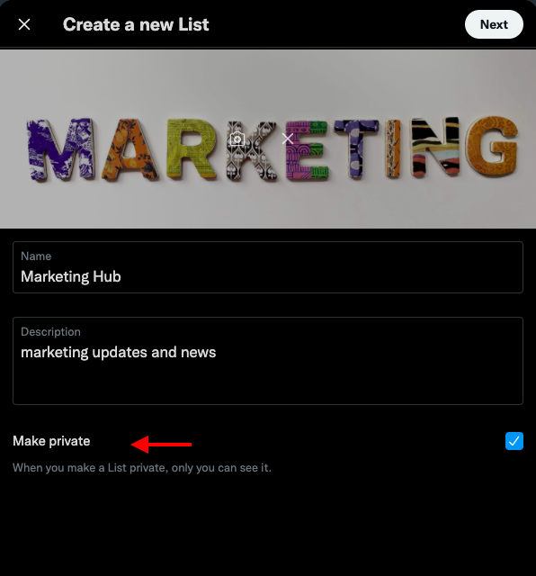 While creating Twitter lists, you can make them private or public if you want other people to access your Twitter lists.
