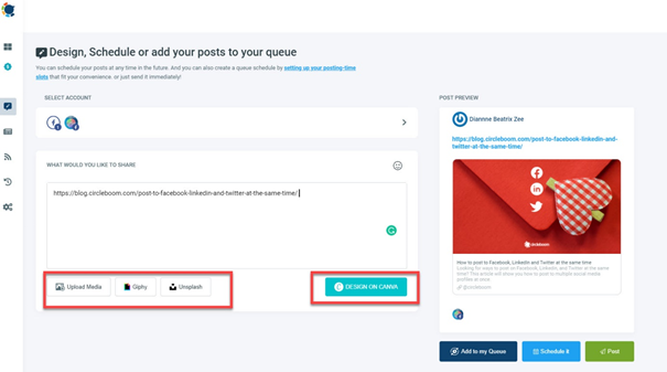 Once you find your social media post ideas and then you can design, plan, schedule and automate your posts on the same page.