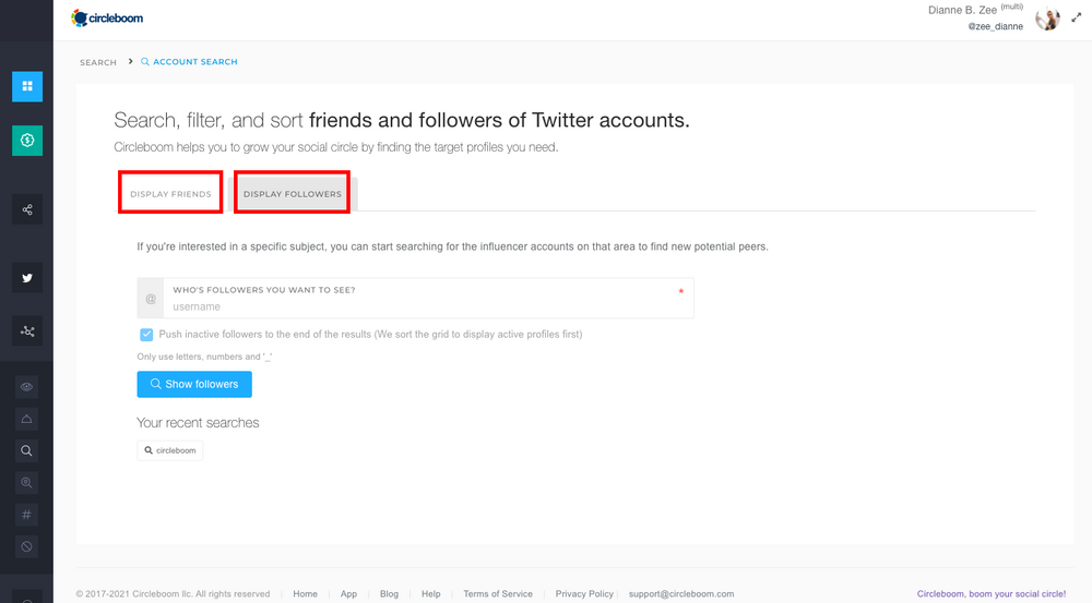 You can check the Twitter following list of other Twitter users by exporting their list to Circleboom Twitter's dashboard.