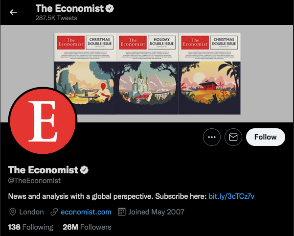account related to international issues and business to follow on Twitter