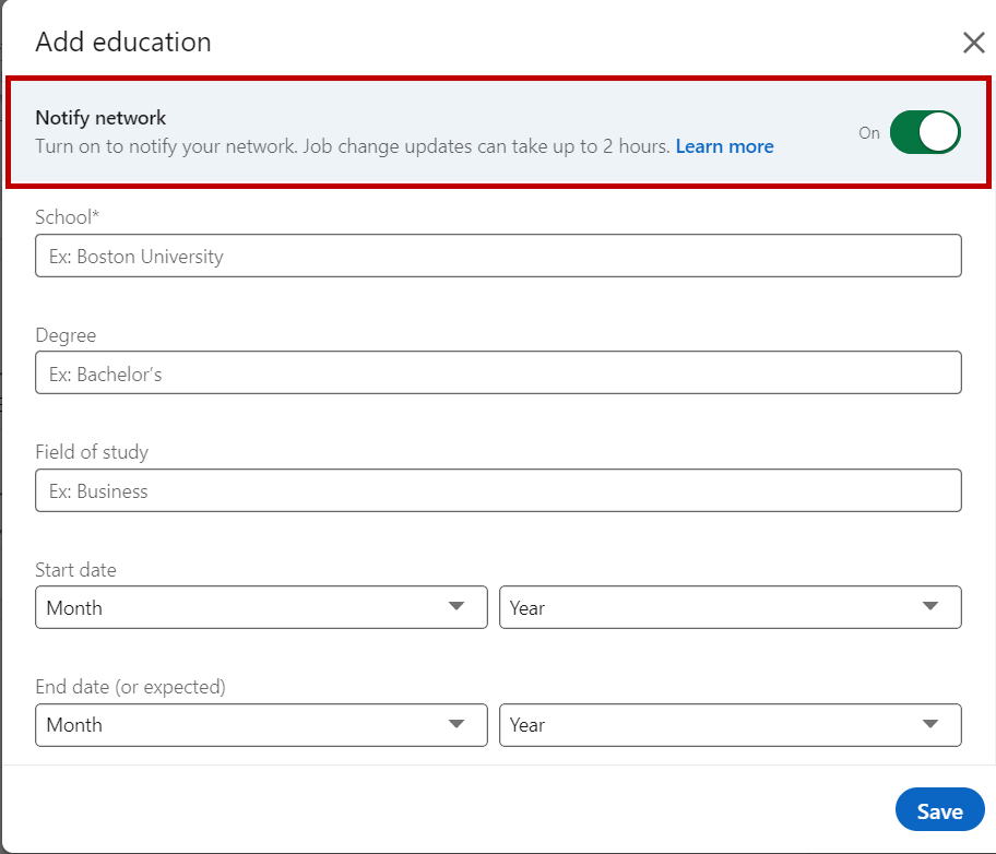  Turn off 'Notify Network' option when you are making LinkedIn Updates. 