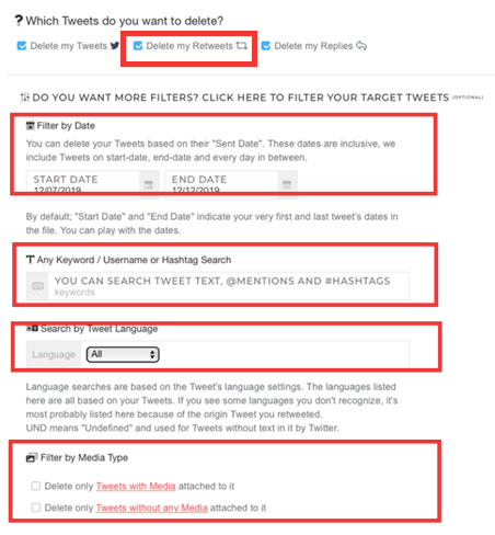 delete twitter archive, delete tweets, delete retweets, delete Twitter likes