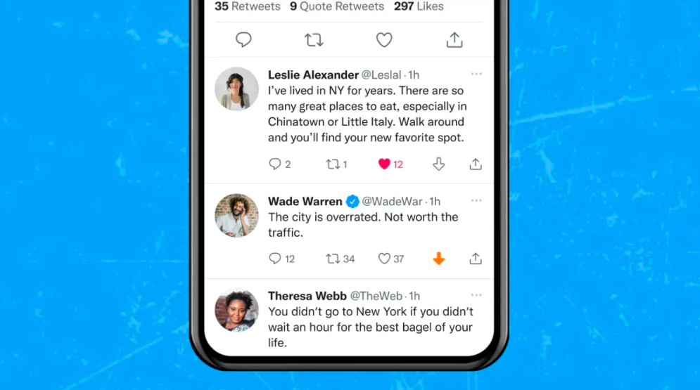 Twitter downvotes