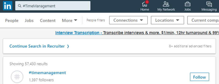 LinkedIn hashtags