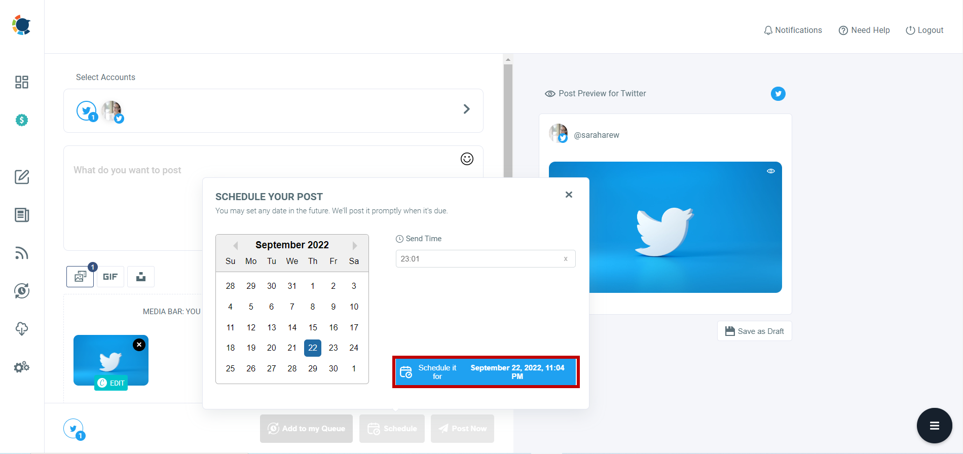 Twitter bulk scheduler