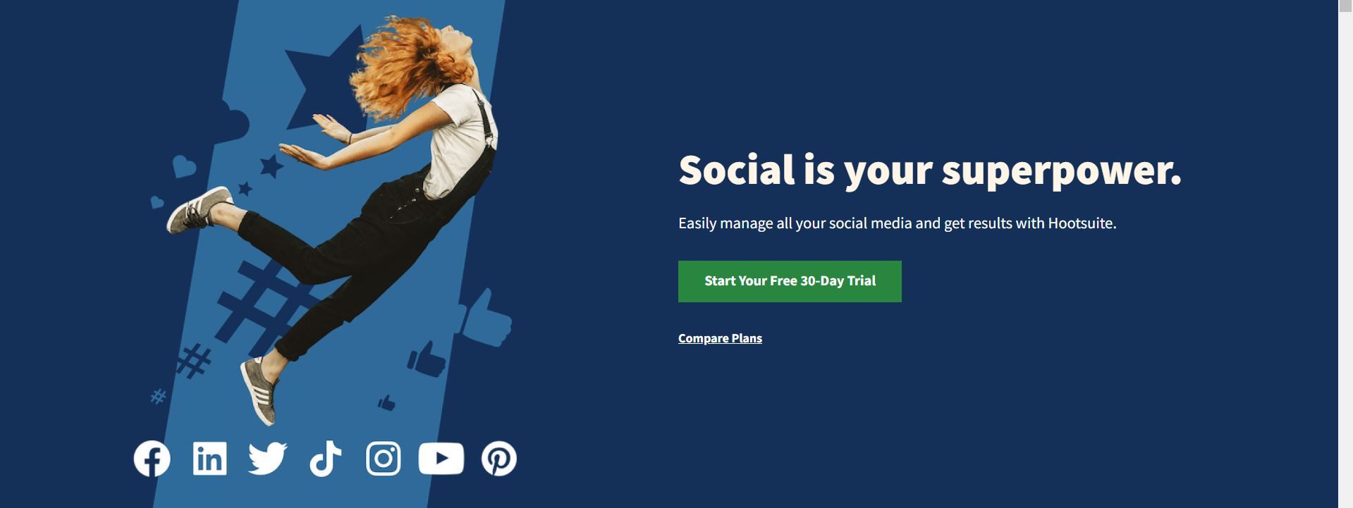 Hootsuite offers scheduling and management services for social media accounts
