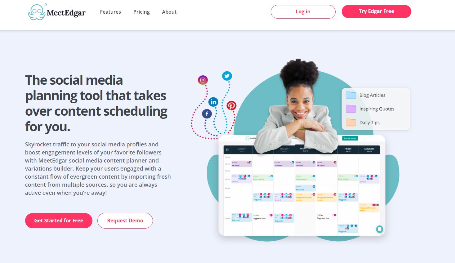 MeetEdgar is a multiple social management tool that works on Pinterest as well