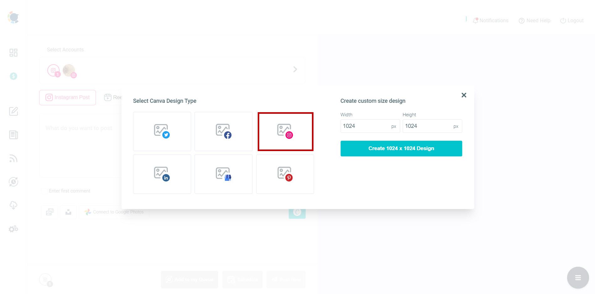 Social media post templates
