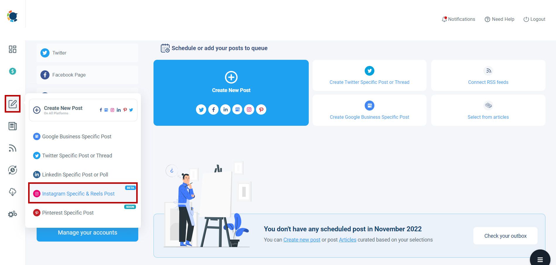 Create 3x3 Instagram Grid posts on Circleboom