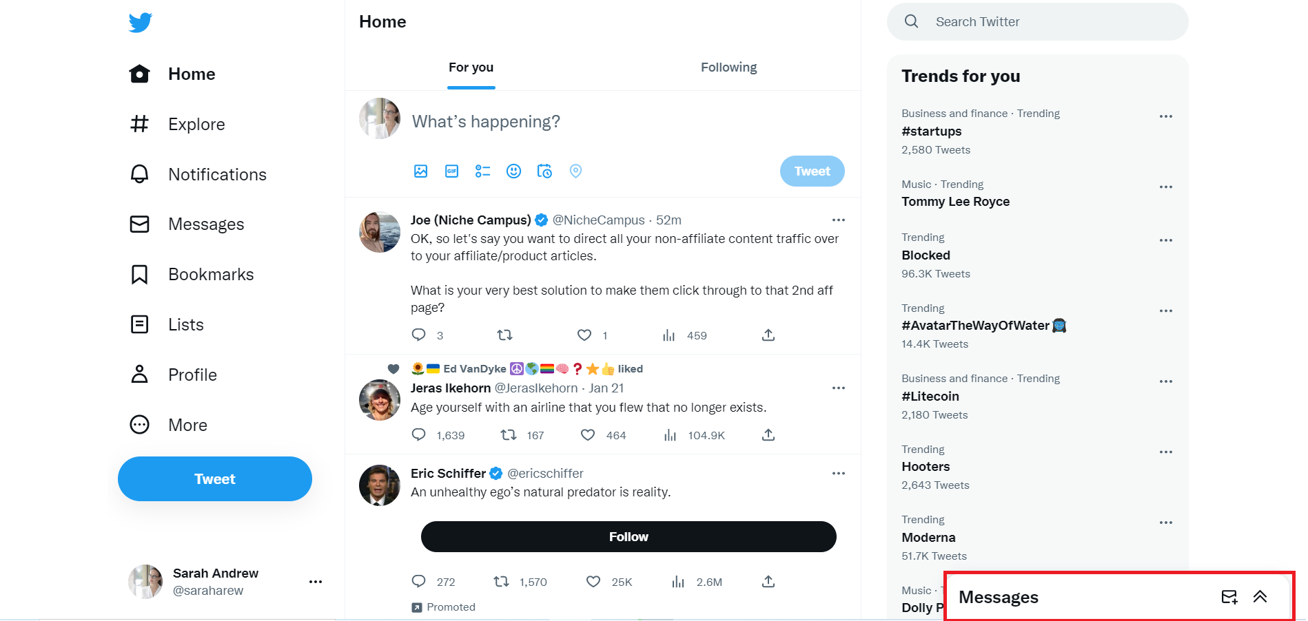 Twitter messages