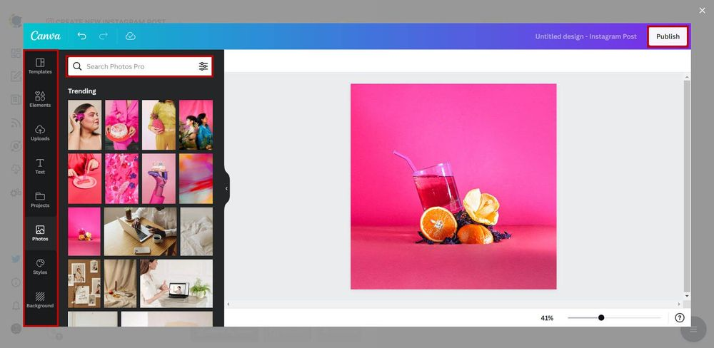 Use Canva built-in extension on Circleboom to embellish your Instagram content.