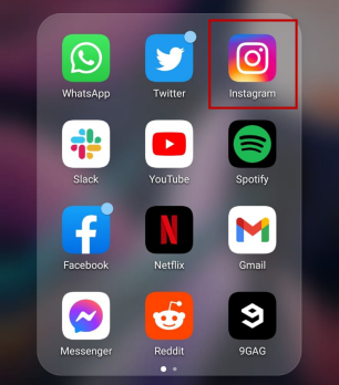 Instagram app on mobile