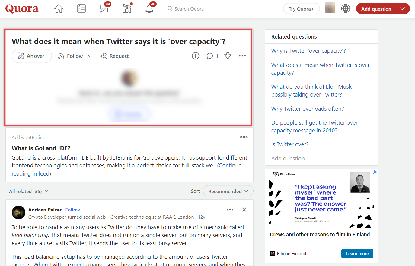 Twitter is over capacity