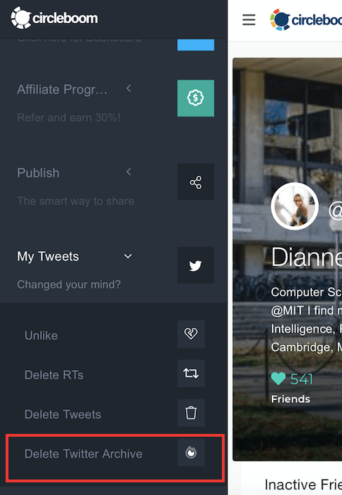 Delete your Twitter archive file