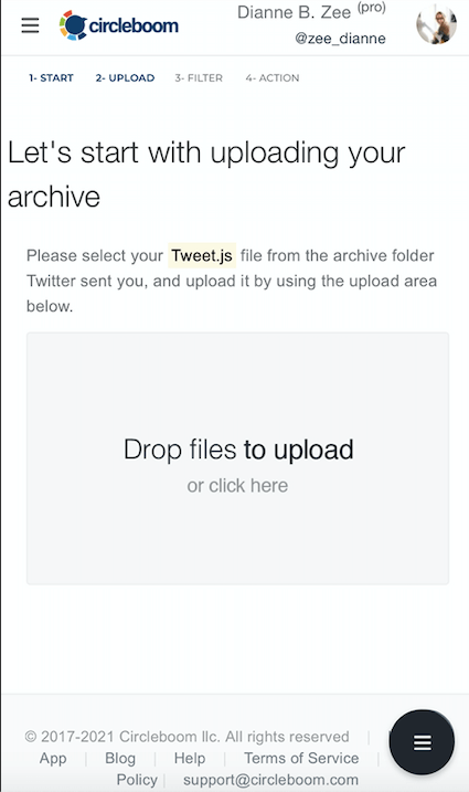 Upload your Twitter Archive