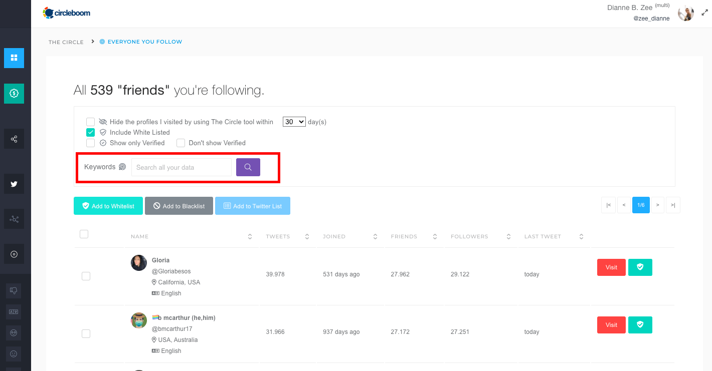Search keywords