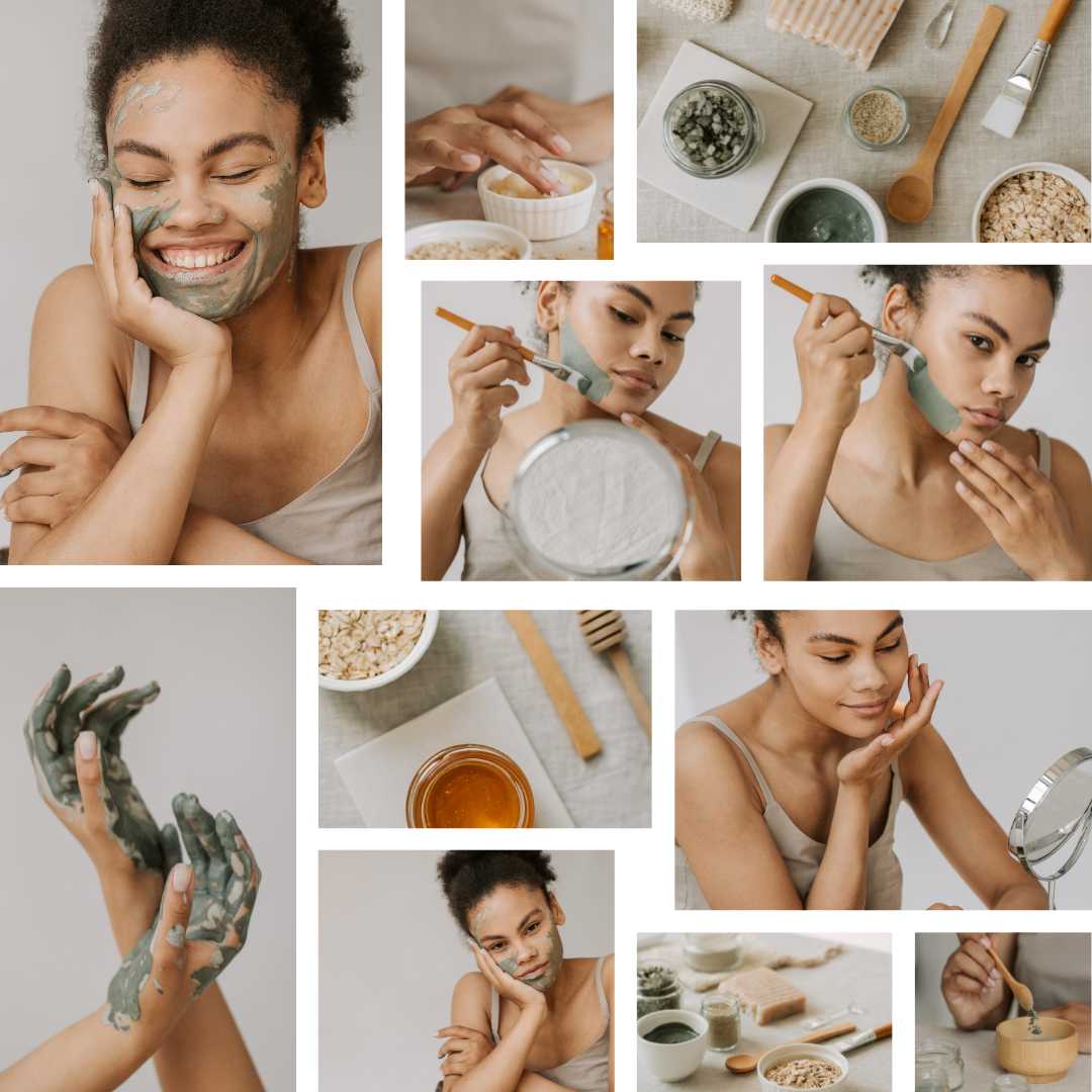 "White Simple Beauty Collage" Instagram grid layout