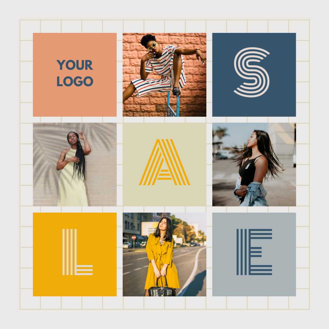 Sale grid layout for Instagram