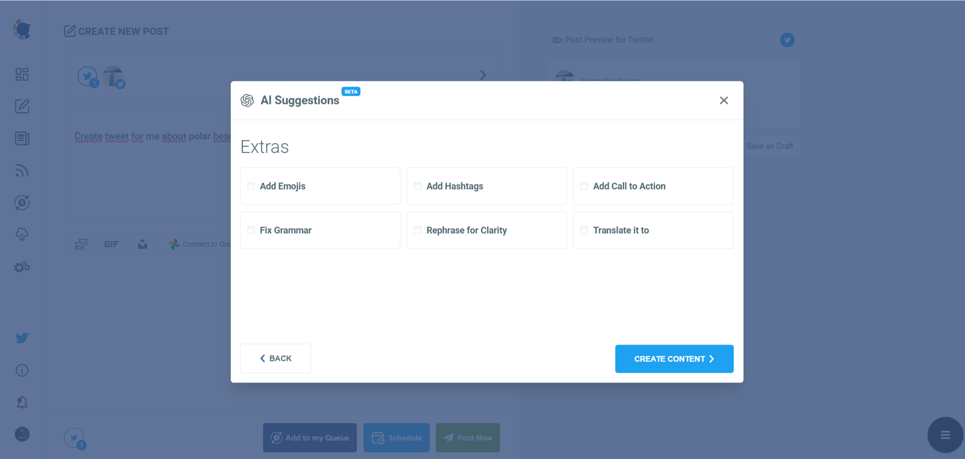 Many extras are offered by the built in AI of Circleboom Publish.