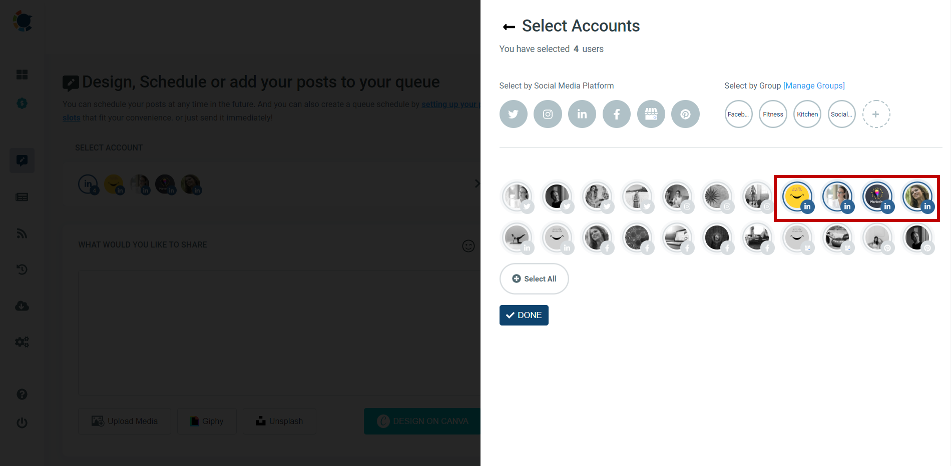 Manage multiple Linkedin pages and profiles at once with Circleboom.