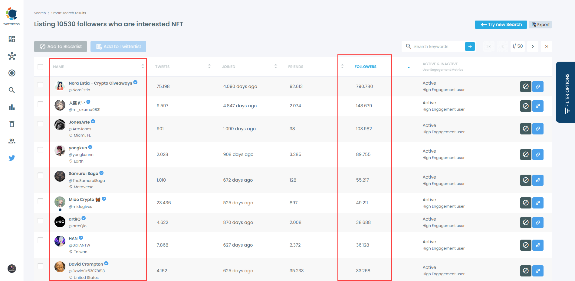 You can directly reach or list Twitter influencers for later.