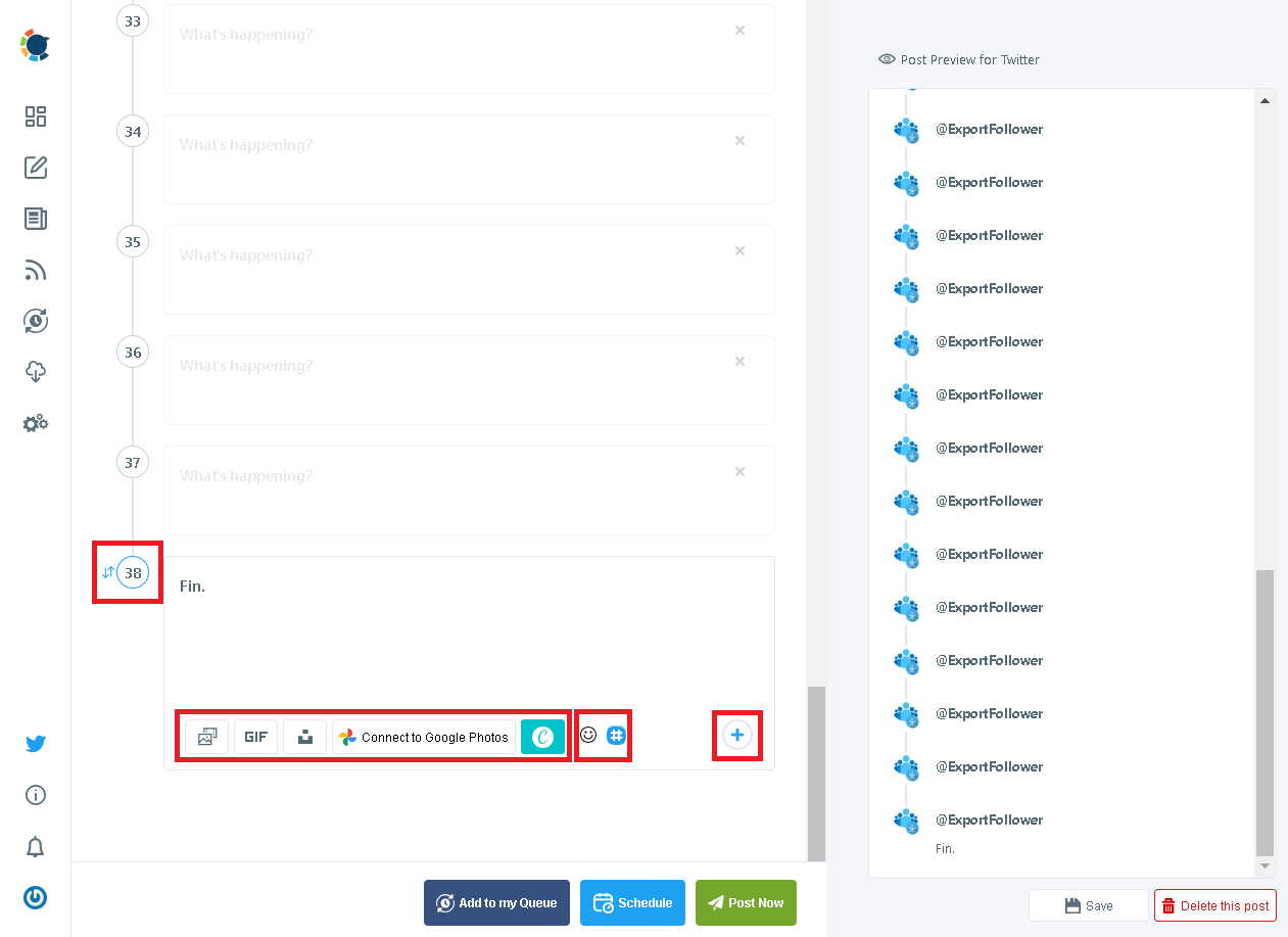 Circleboom's Twitter thread maker offers many functions.