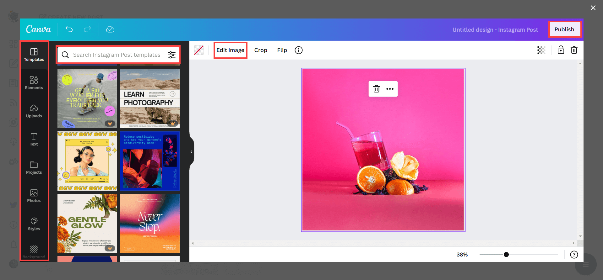 Image design on Canva