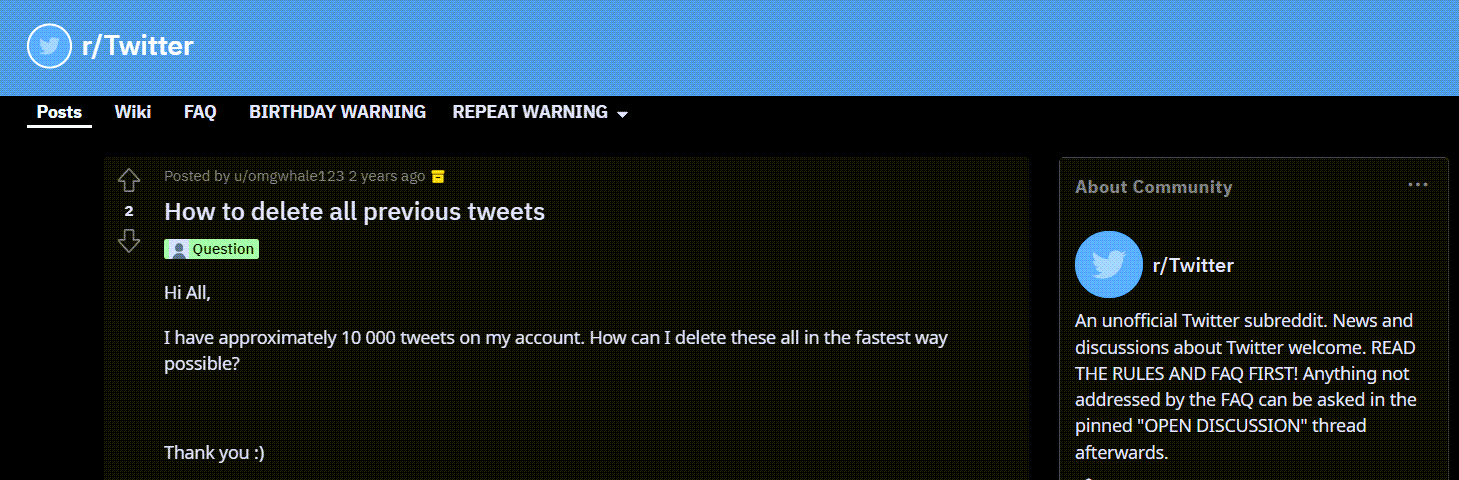 Delete 10000 tweets