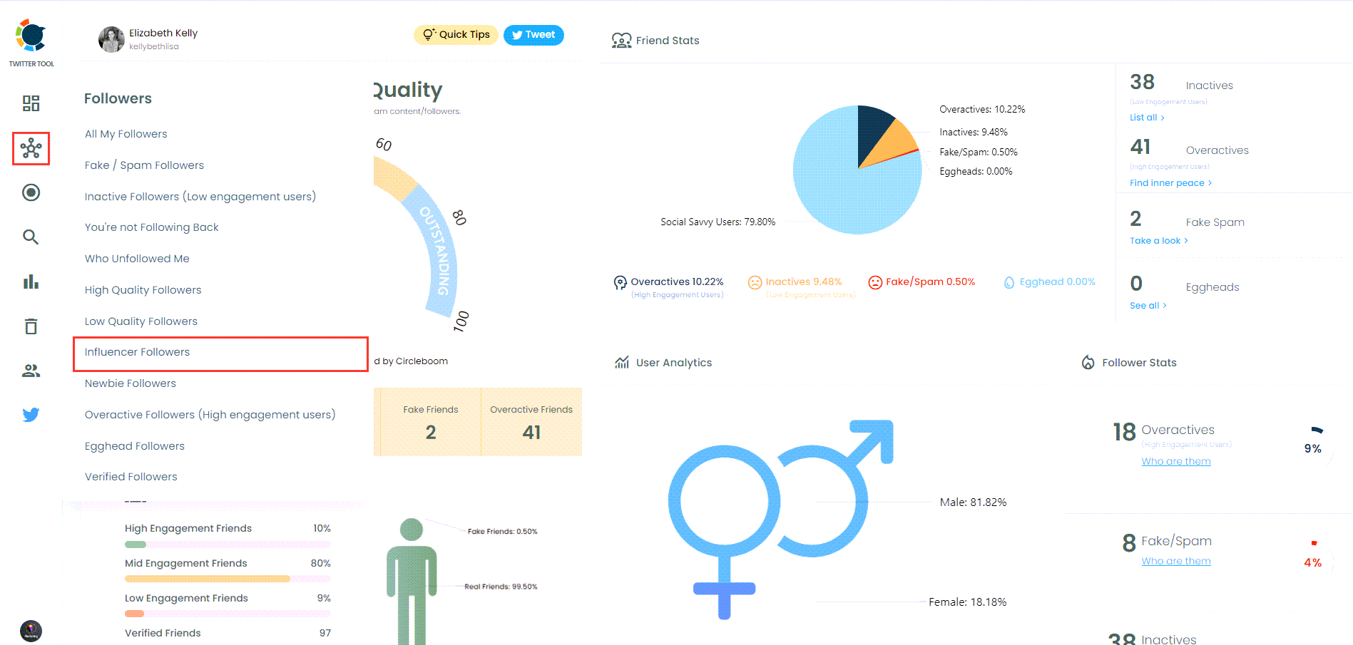 Circleboom shows you influencers to DM in your network.