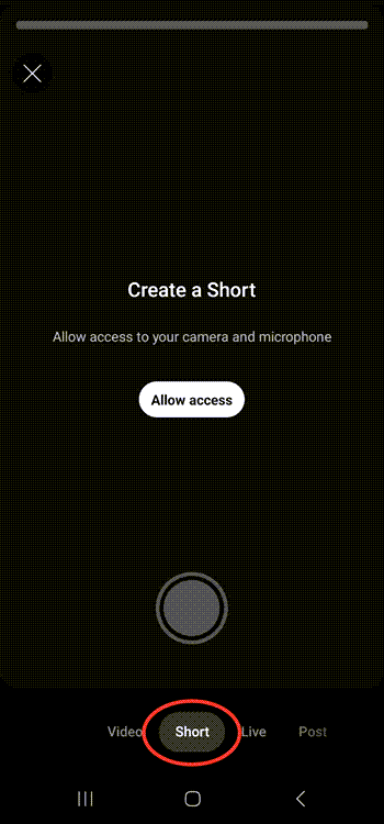 Click on "Short".