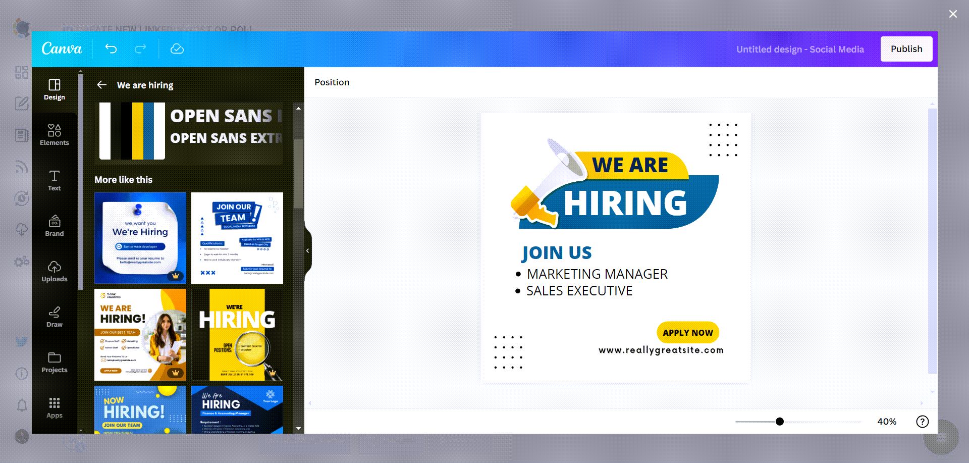 We are hiring LinkedIn posts