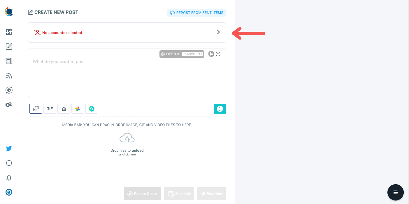 Account selection