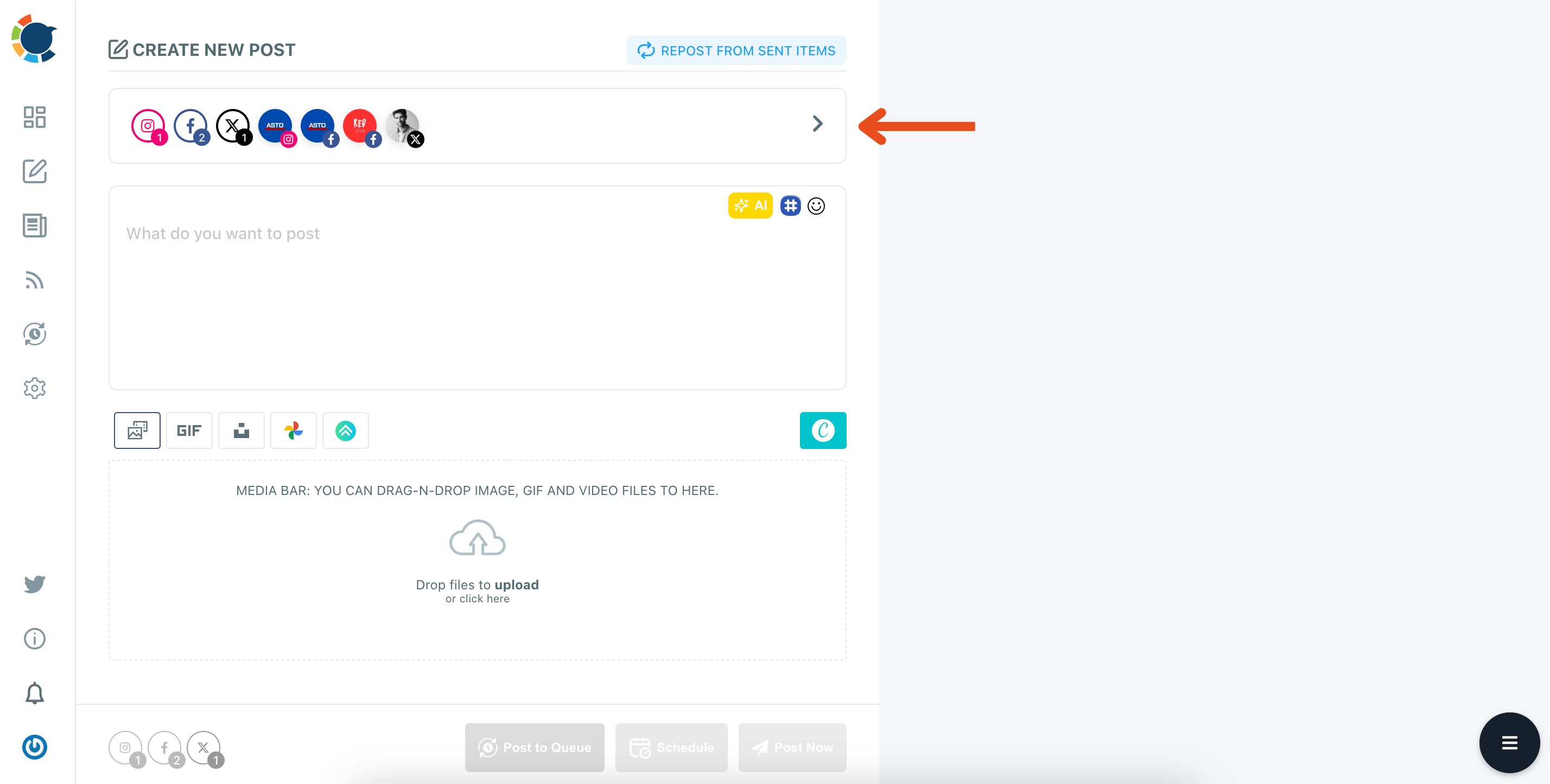 Select accounts