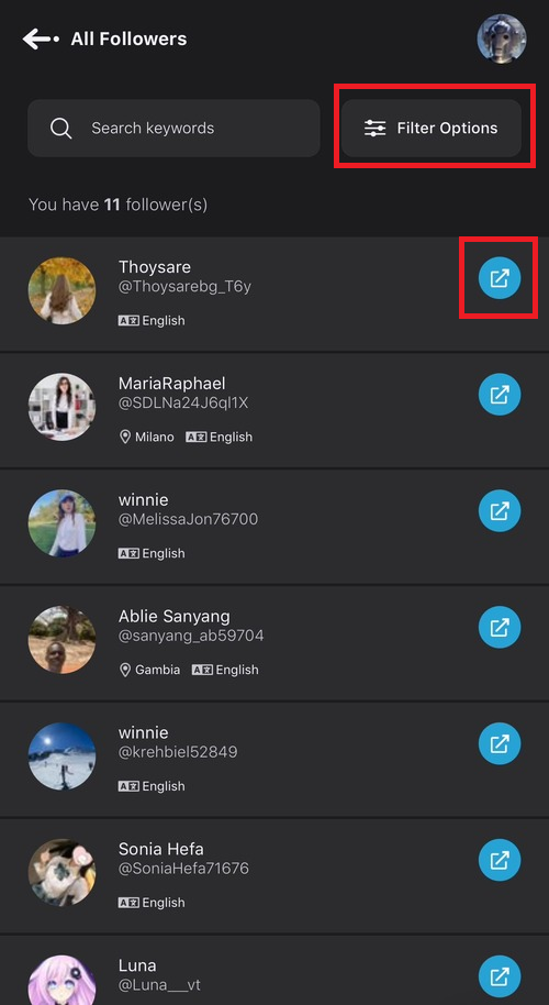 Manage followers