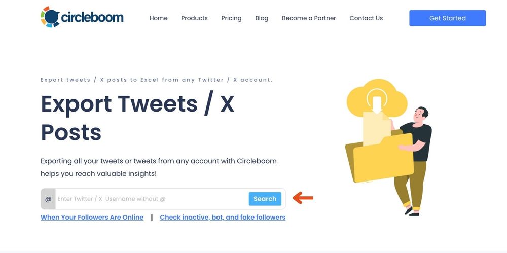 Download tweets of any public account with Circleboom to see tweet analytics