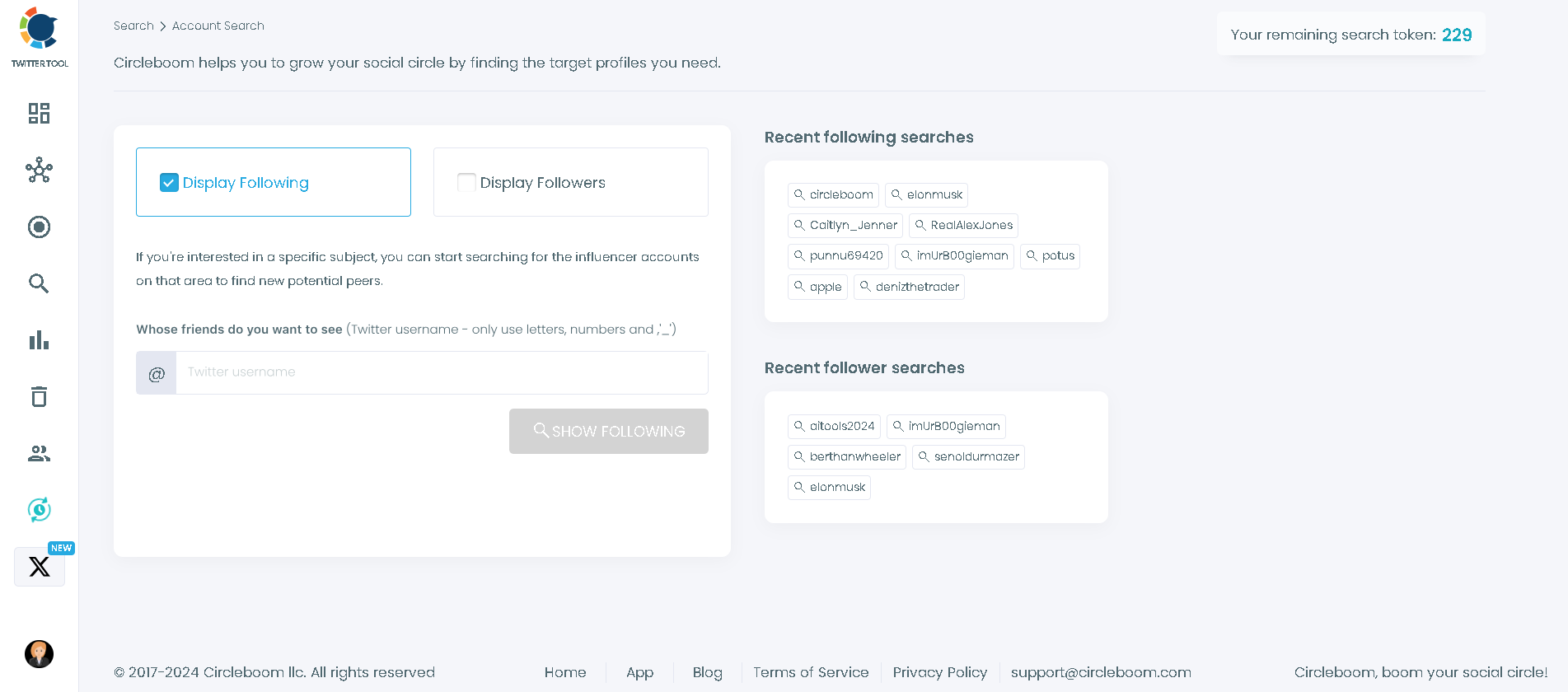 Find interesting Twitter accounts to follow among others' networks