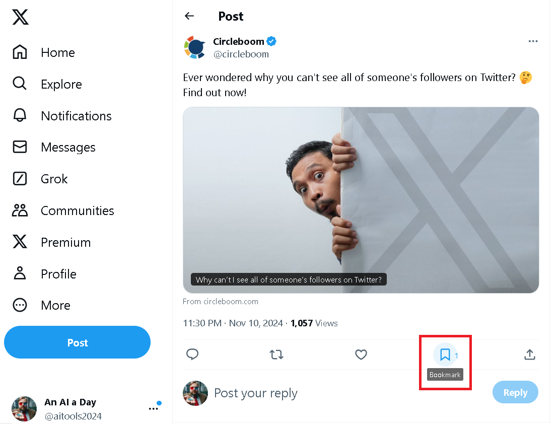 Use Twitter’s Bookmark Feature to Save Tweets