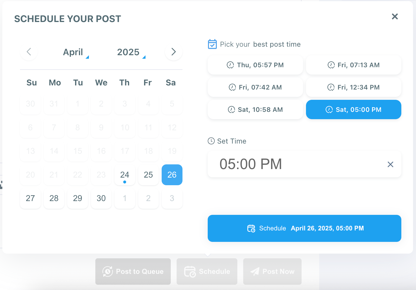 Schedule content