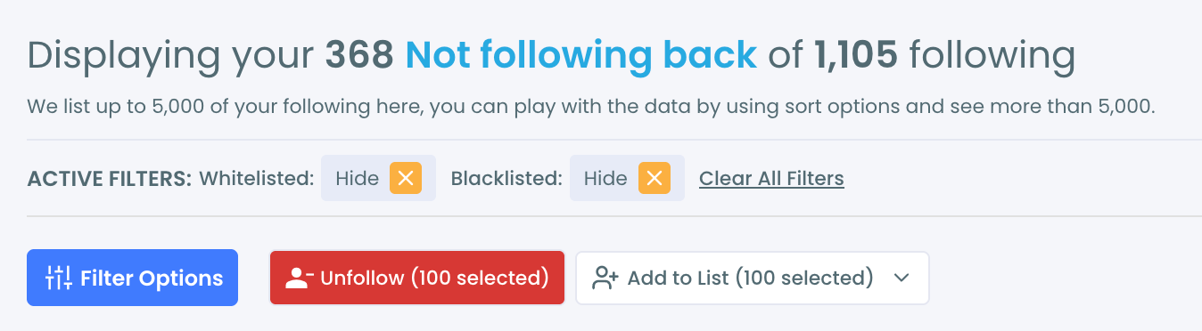 Not Following Back