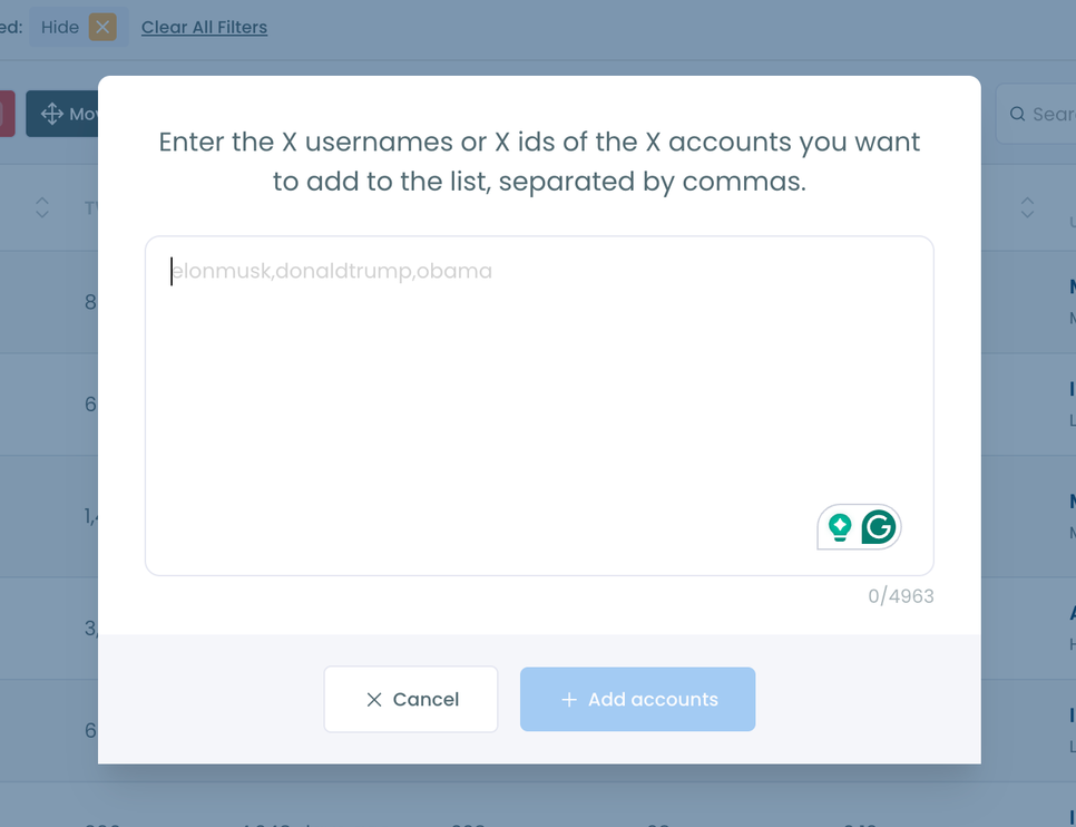 Add or import new accounts