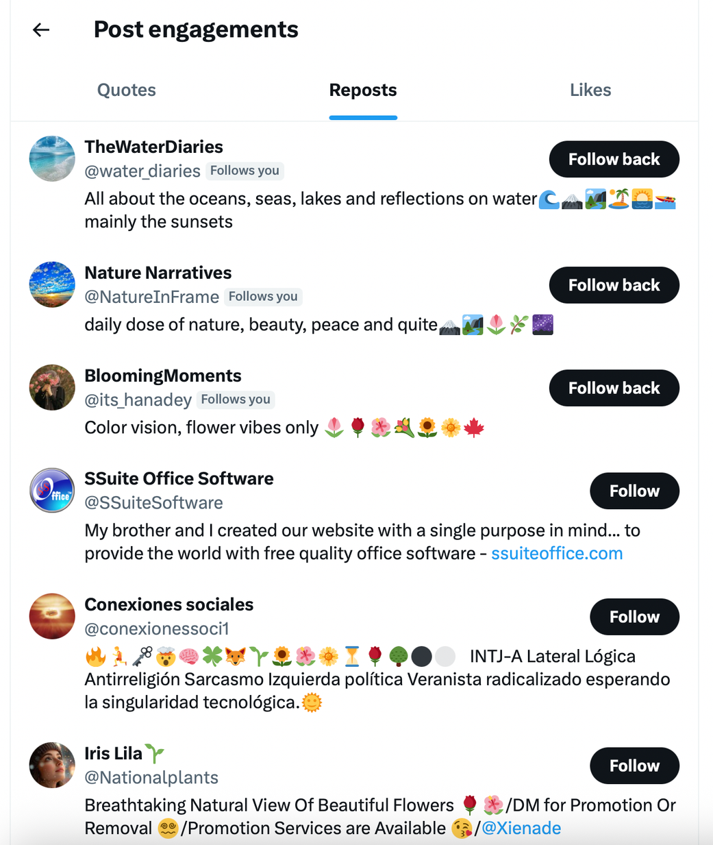 Select “View Reposts”