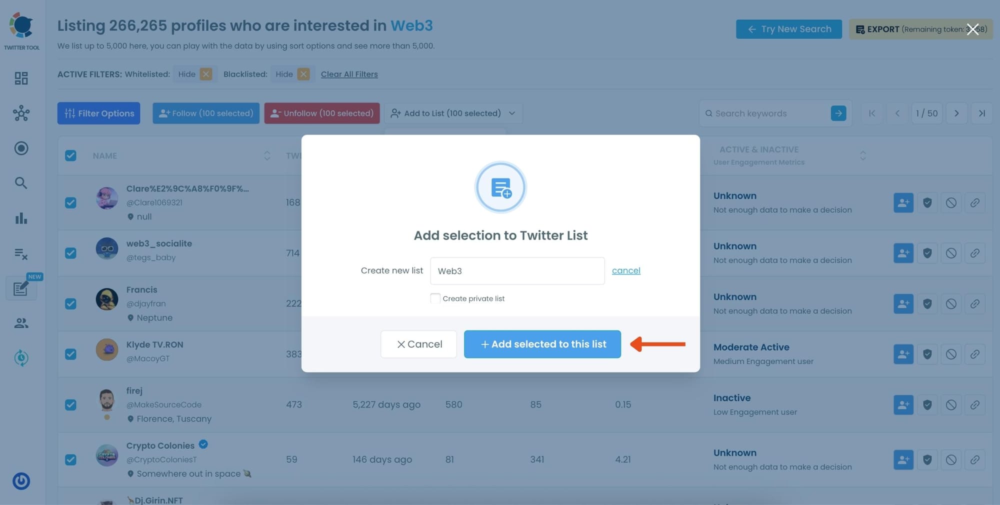 Create Twitter List