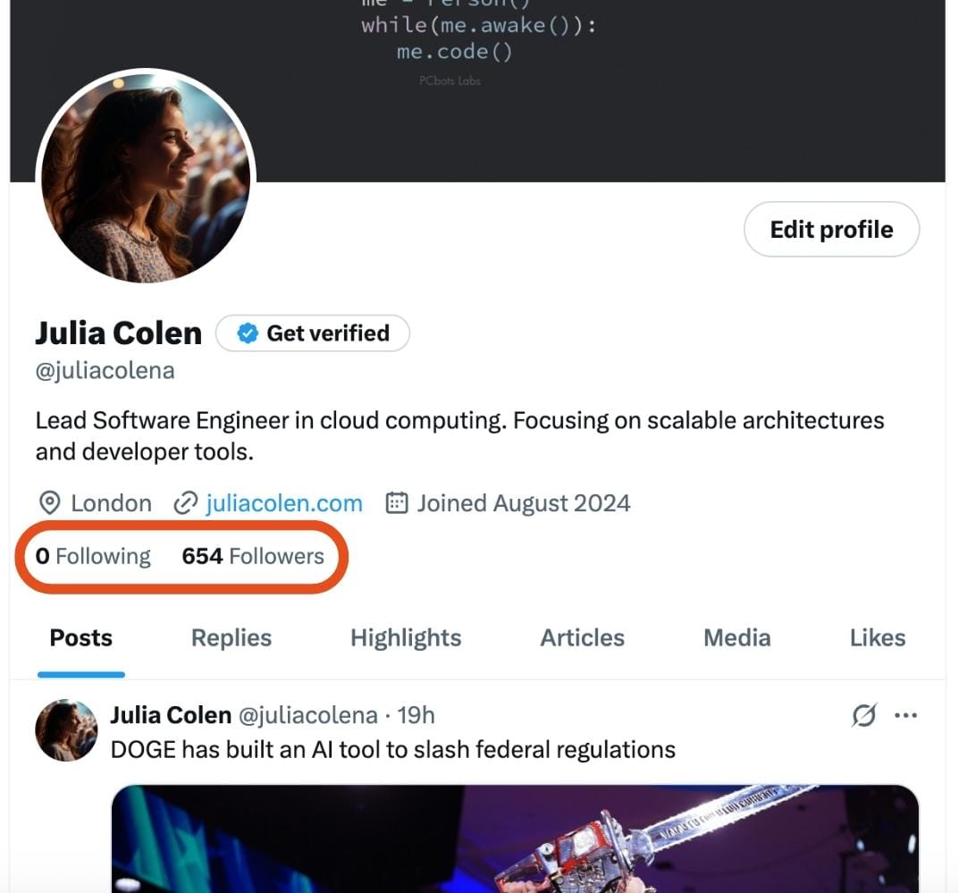 0 Following