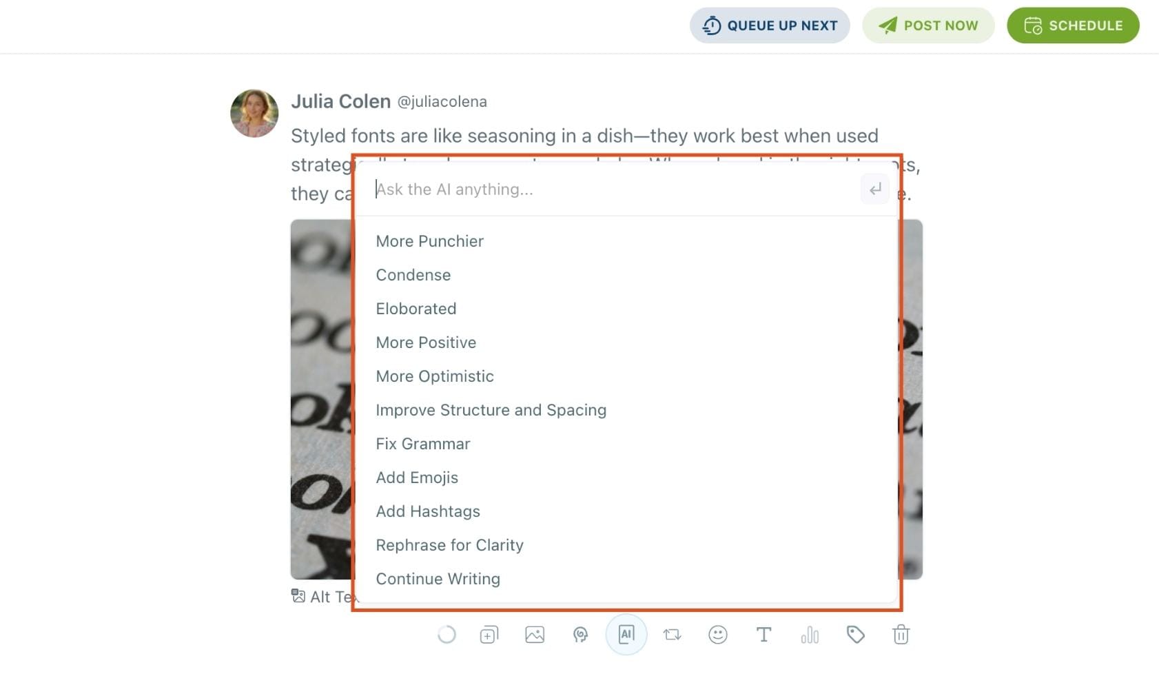 Ask the AI anything