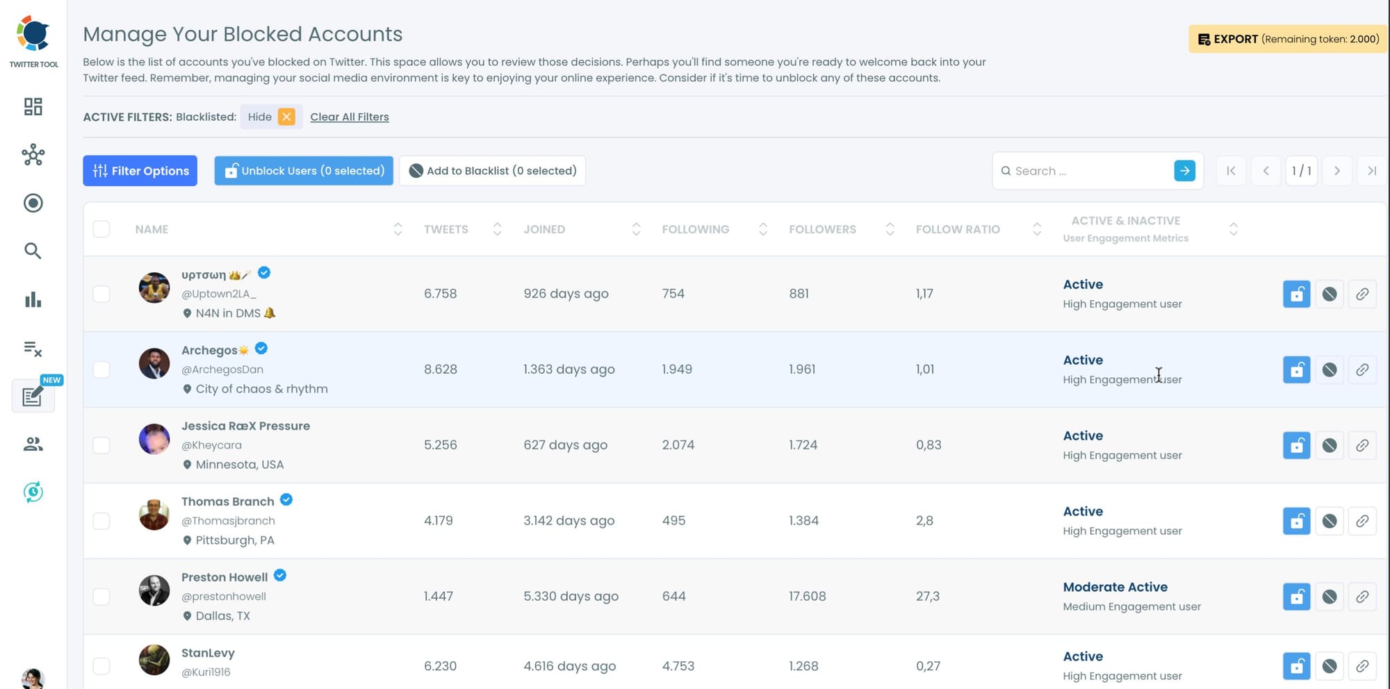 Manage Your Blocked Accounts