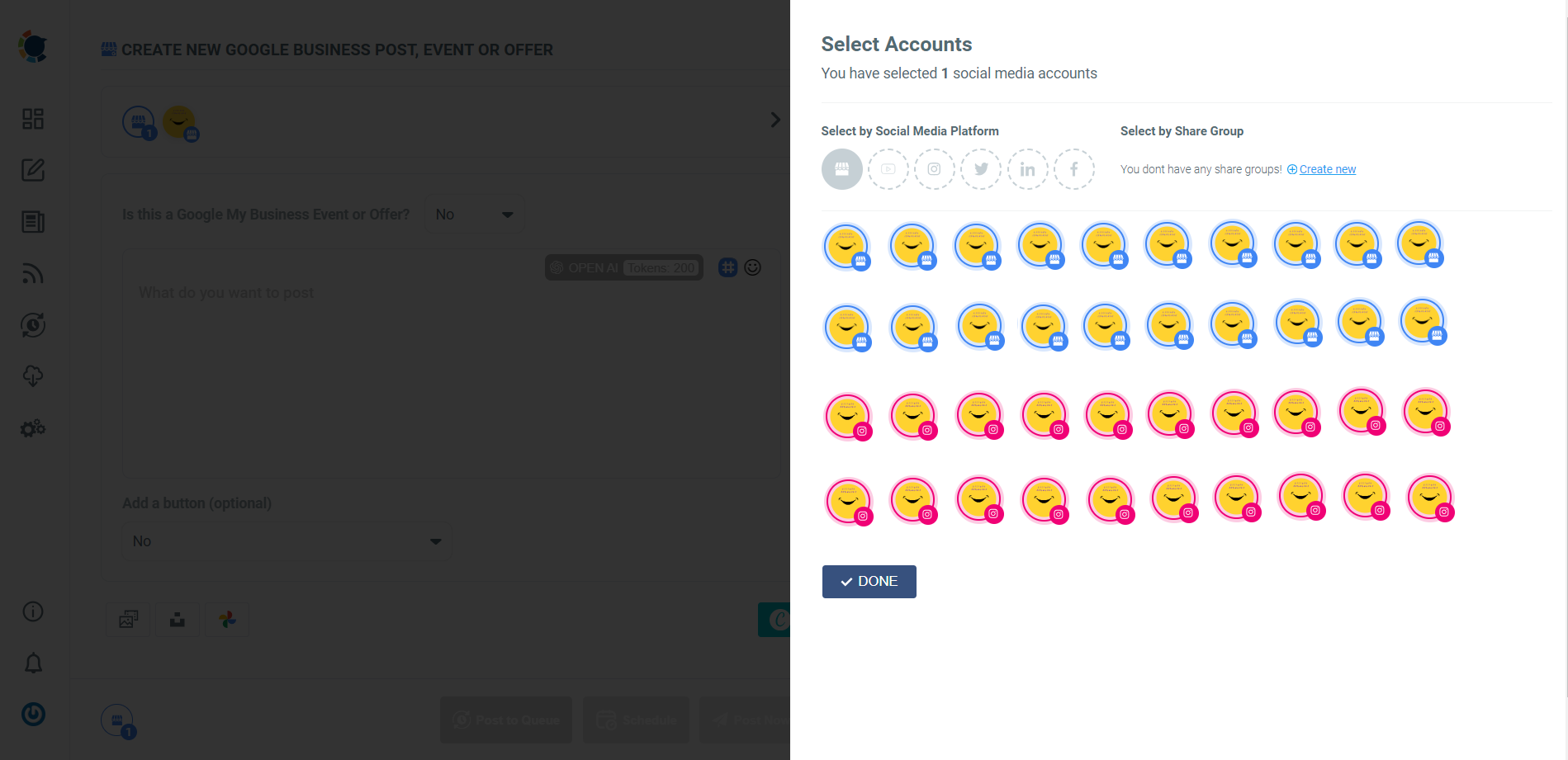 Manage multiple social media accounts