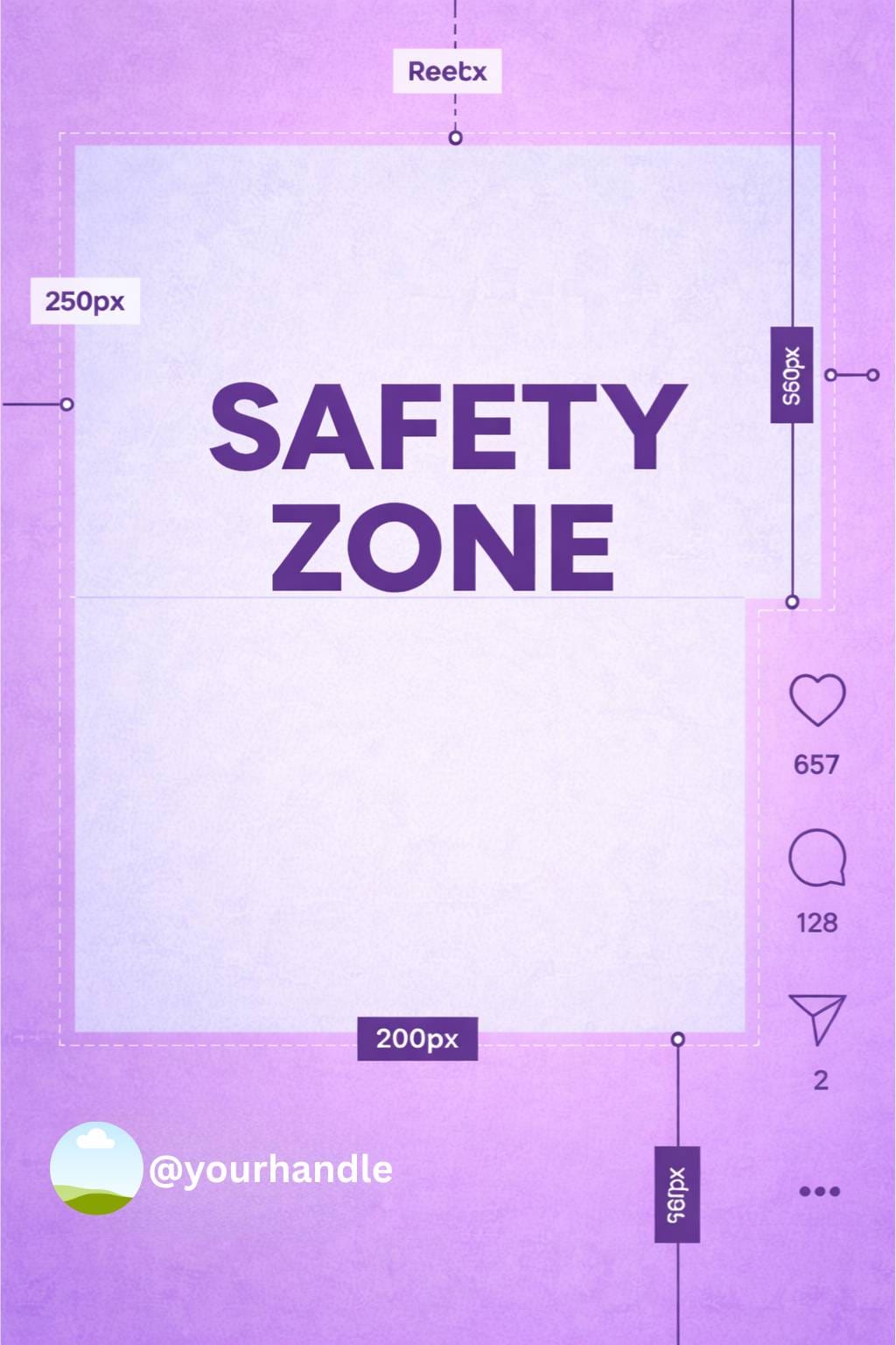 Instagram Safety Zone Template Style C: Soft gradient (purple)